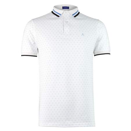 White Blue Polo Shirt Alpha 3